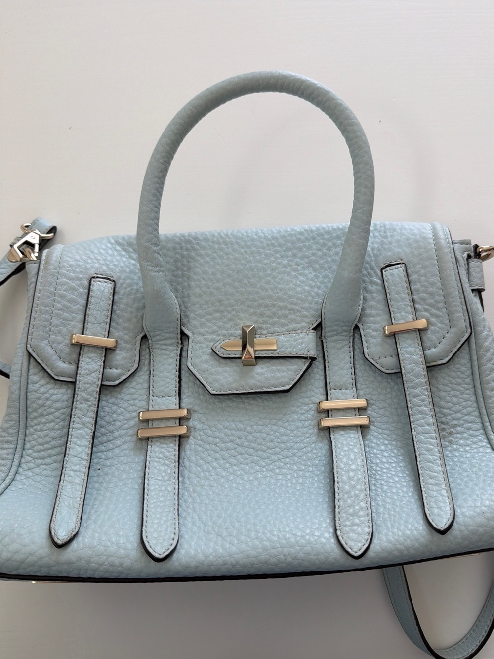 Rebecca Minkoff Light Blue Pebbled Leather Satchel